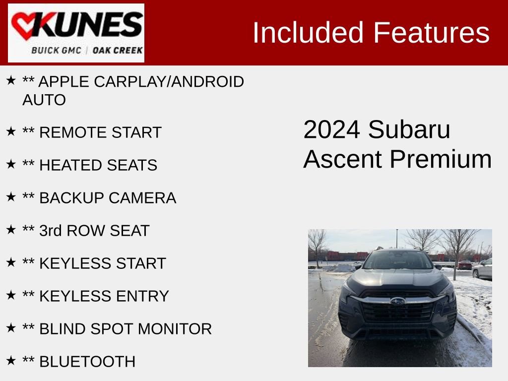 Used 2024 Subaru Ascent Premium w/ Convenience Package image 2