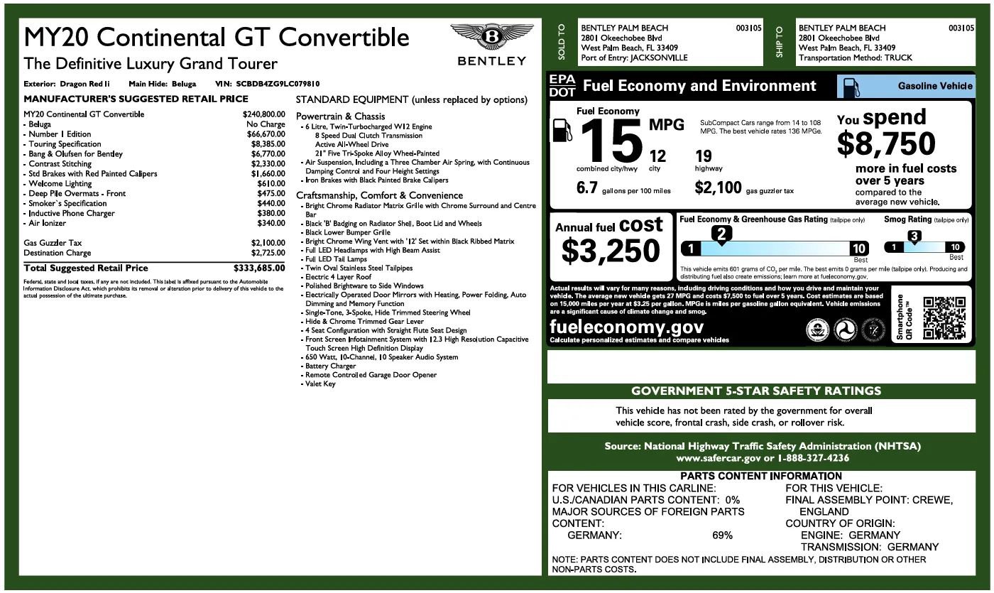 Used 2020 Bentley Continental GT w/ Number 1 Edition by Mulliner image 6