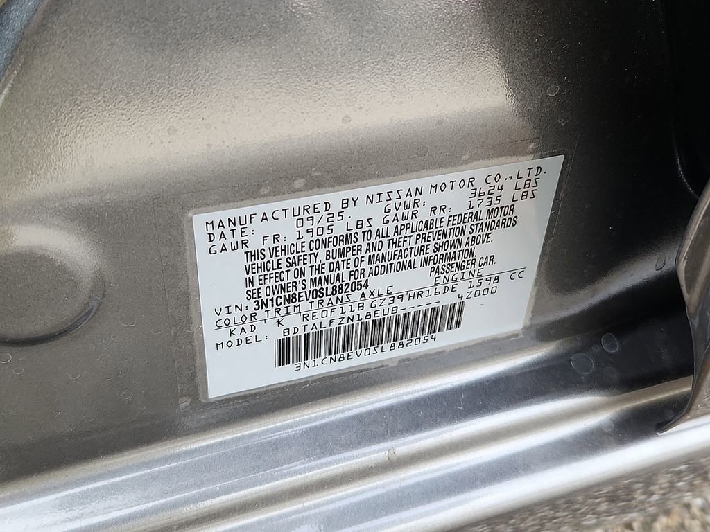 New 2025 Nissan Versa SV w/ Trunk Package FWD image 10