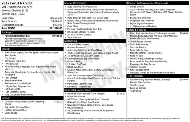 Used 2017 Lexus NX 200t AWD w/ Premium Package image 24