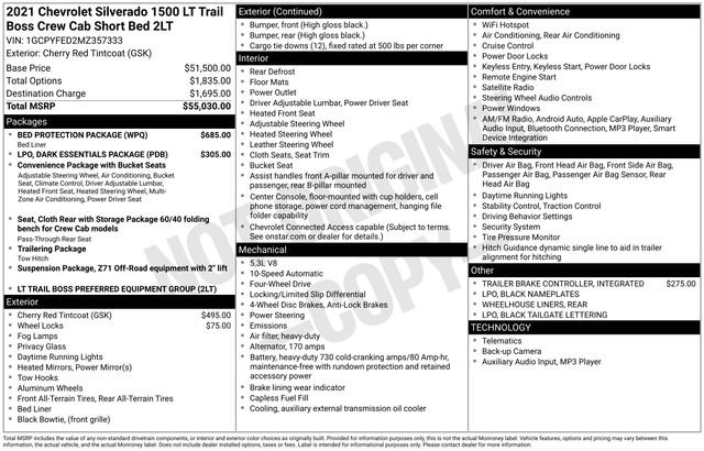 Certified 2021 Chevrolet Silverado 1500 LT Trail Boss w/ Bed Protection Package AWD/4WD image 6