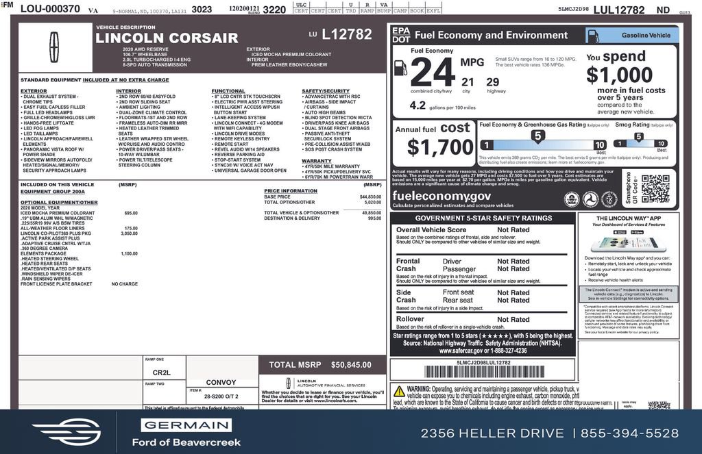 Used 2020 Lincoln Corsair Reserve image 31