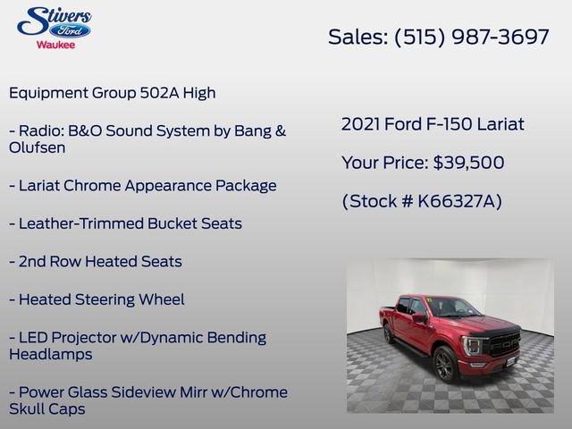 Certified 2021 Ford F150 Lariat w/ Equipment Group 502A High AWD/4WD image 16