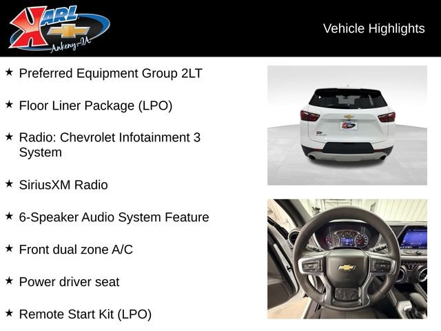 Certified 2021 Chevrolet Blazer LT w/ LPO, Floor Liner Package image 2