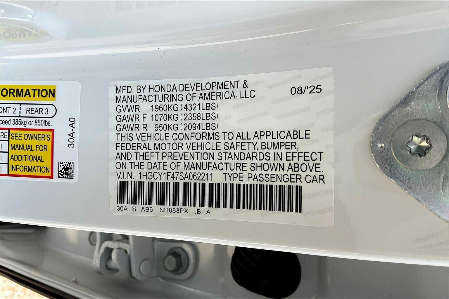 New 2025 Honda Accord SE image 22