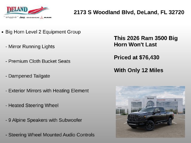 New 2026 RAM 3500 Big Horn AWD/4WD image 29