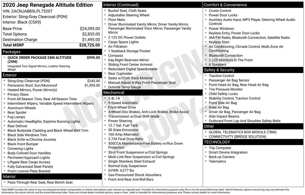 Used 2020 Jeep Renegade Altitude image 6