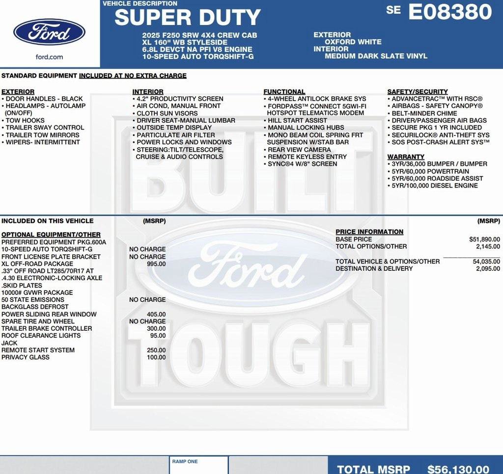 New 2025 Ford F250 XL w/ XL Off-Road Package image 2