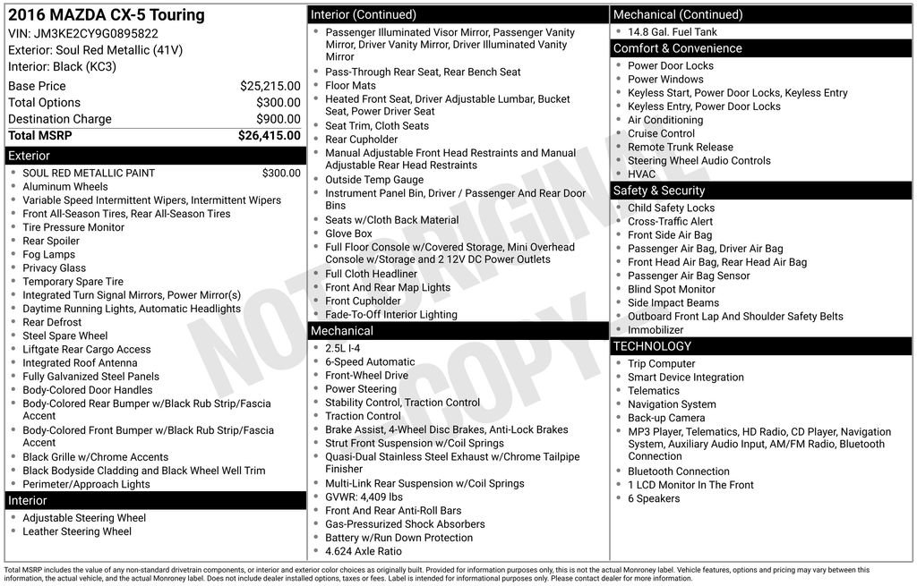 Used 2016 MAZDA CX-5 Touring image 16