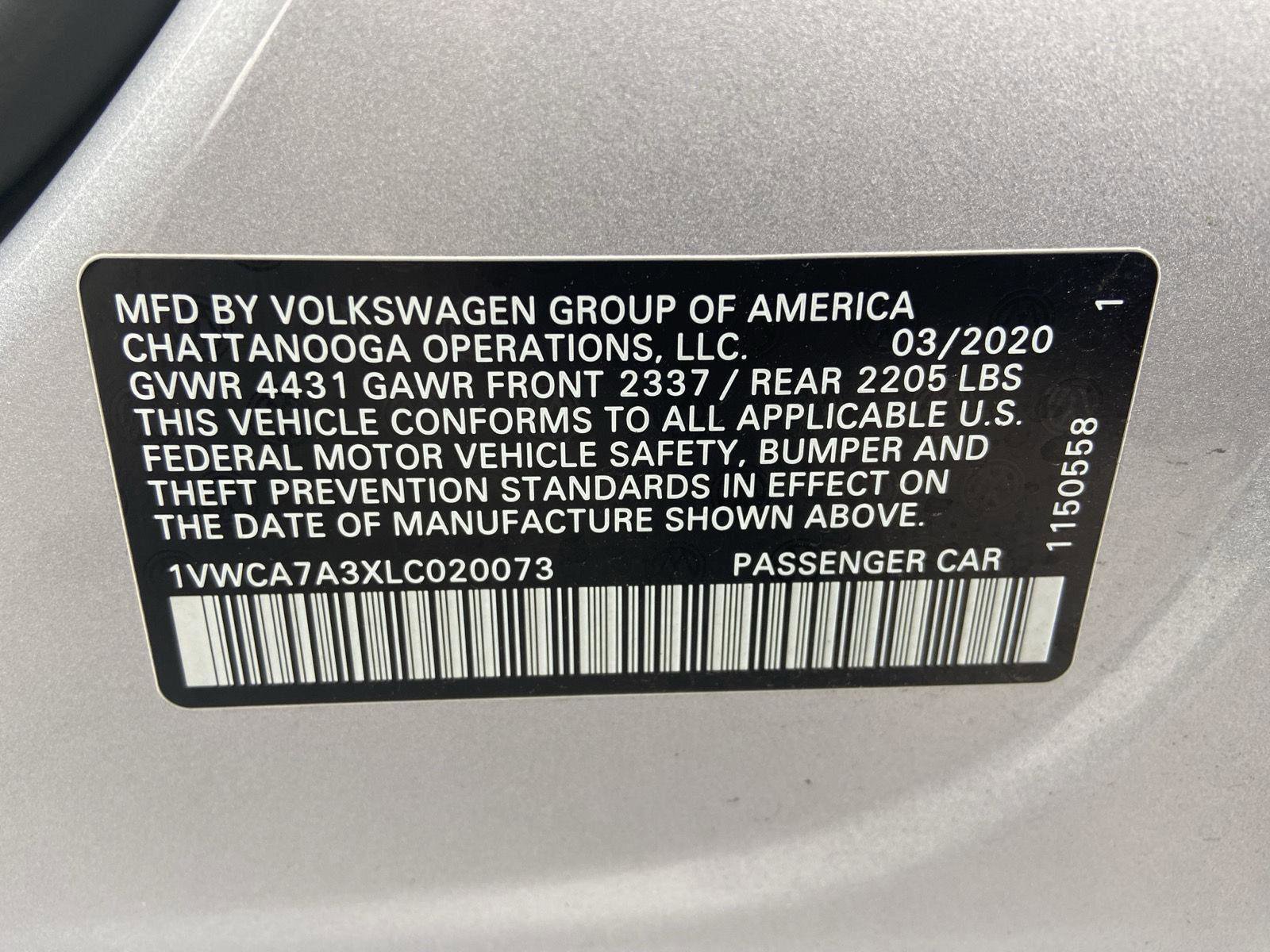 Used 2020 Volkswagen Passat 2.0T SEL FWD image 31