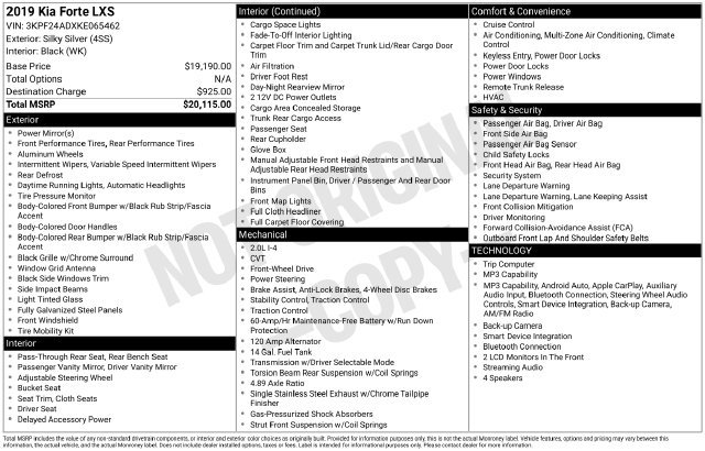 Used 2019 Kia Forte LXS FWD image 18