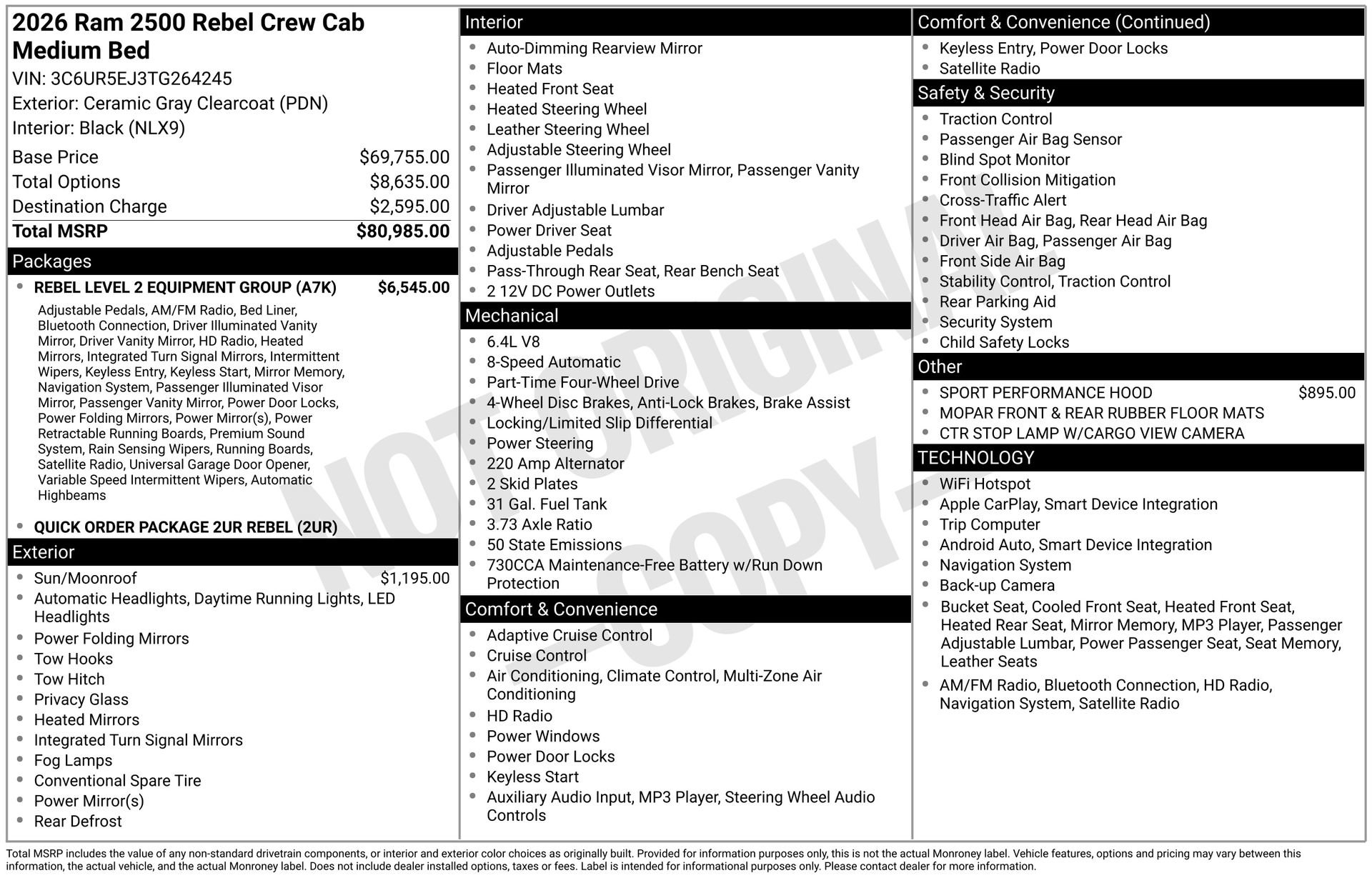 New 2026 RAM 2500 Rebel w/ Rebel Level 2 Equipment Group image 3