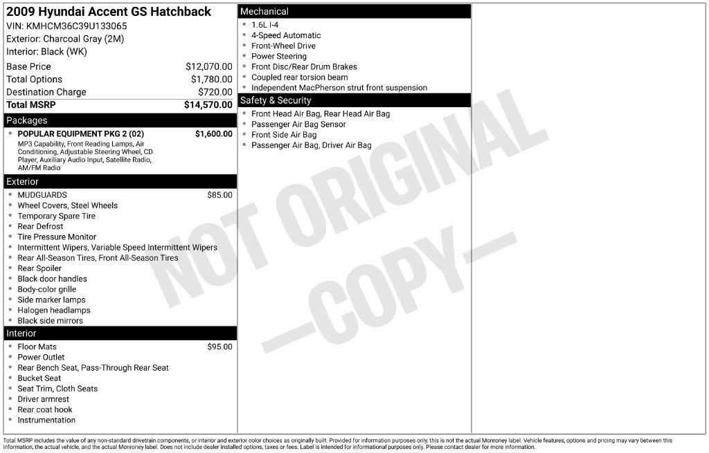 Used 2009 Hyundai Accent GS w/ Popular Equipment Pkg 2 FWD image 10