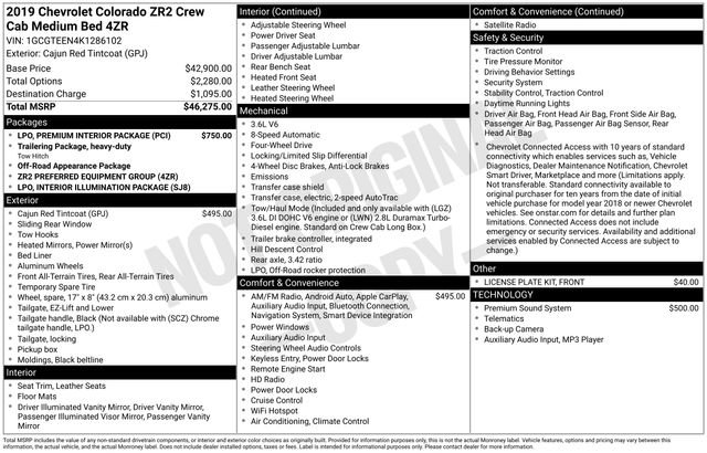 Used 2019 Chevrolet Colorado ZR2 w/ LPO, Premium Interior Package image 5