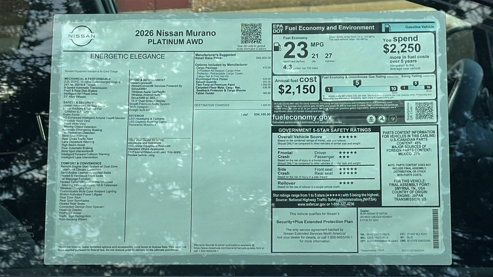 New 2026 Nissan Murano Platinum w/ Cargo Package AWD/4WD image 12