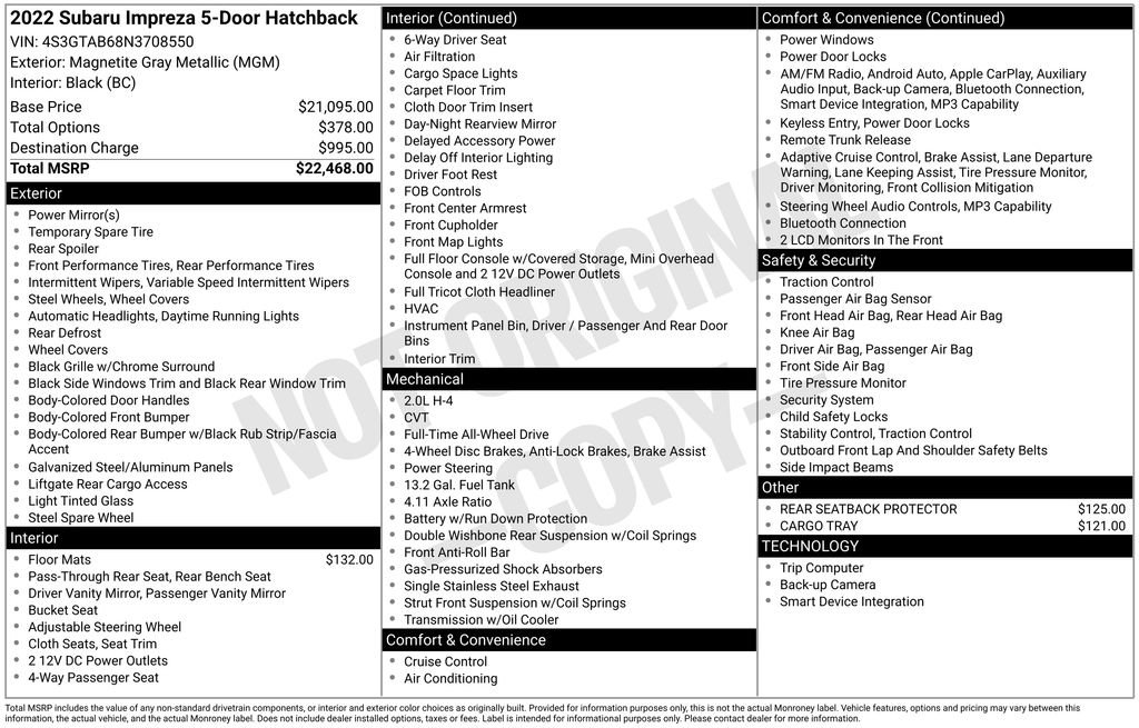 Certified 2022 Subaru Impreza 2.0i image 7