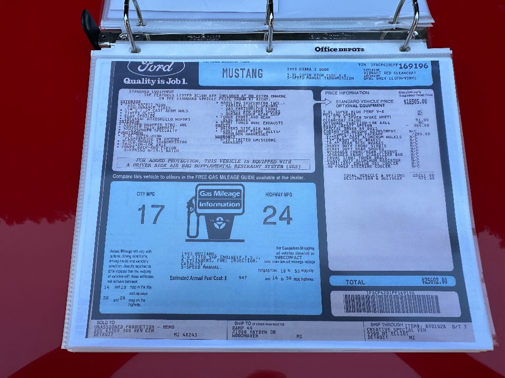 Used 1993 Ford Mustang Cobra image 63