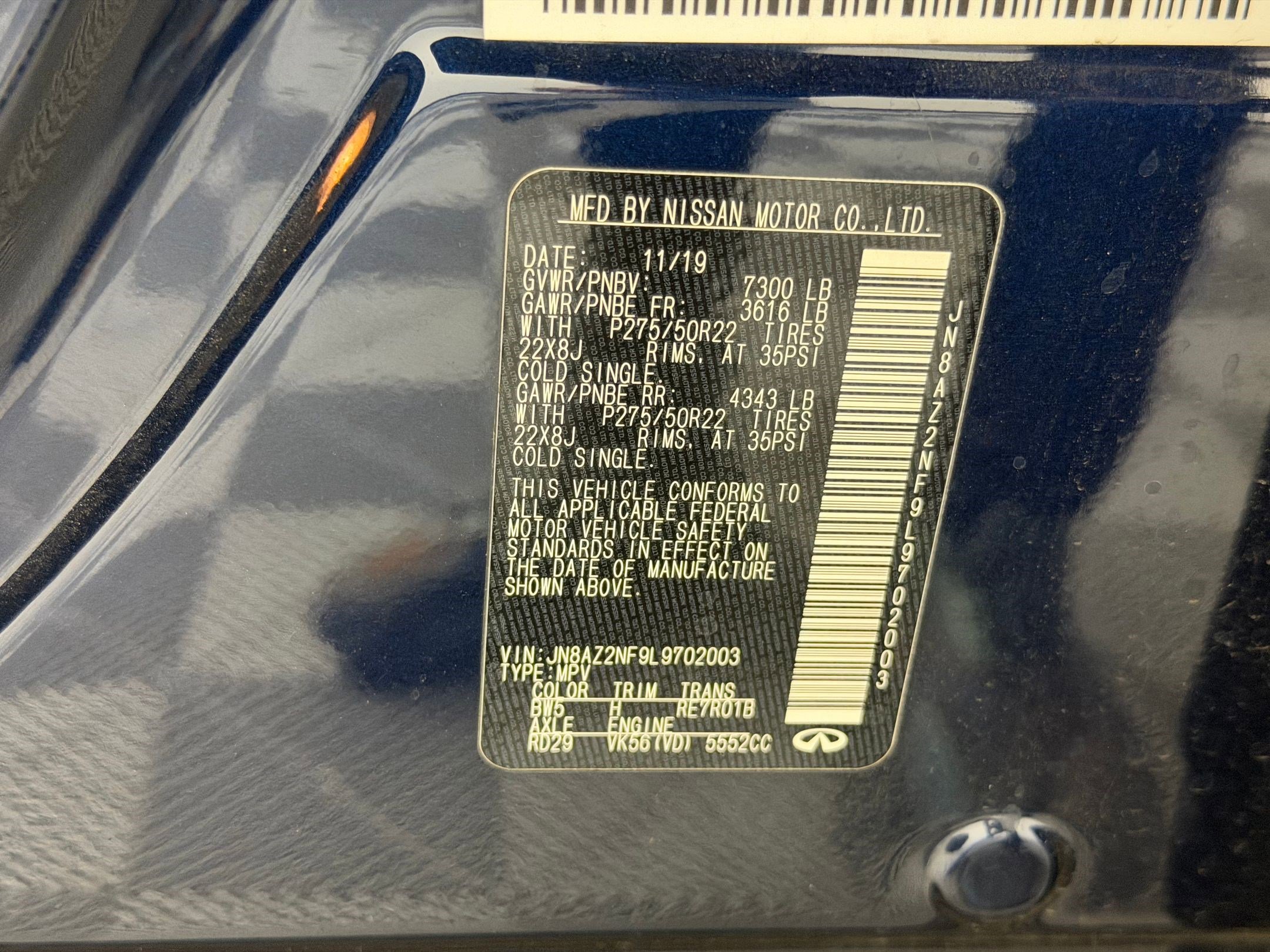 Used 2020 INFINITI QX80 Luxe w/ Sensory Package image 19