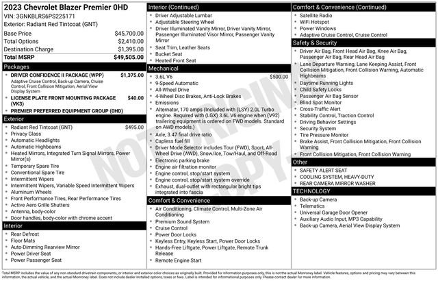 Used 2023 Chevrolet Blazer Premier w/ Driver Confidence II Package AWD/4WD image 47