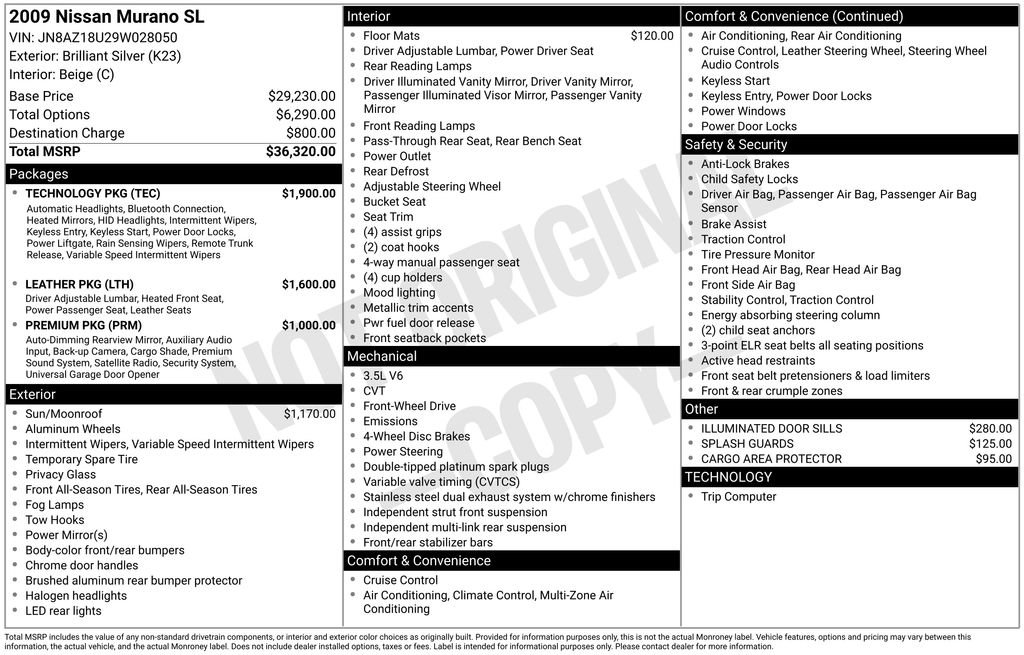 Used 2009 Nissan Murano SL w/ Technology Pkg image 7