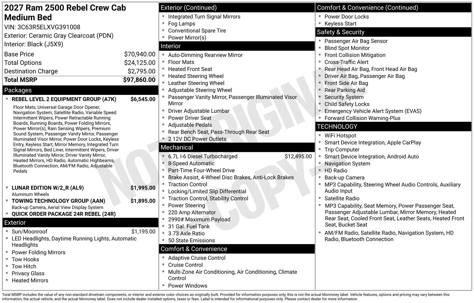 New 2027 RAM 2500 Rebel w/ Rebel Level 2 Equipment Group AWD/4WD image 27
