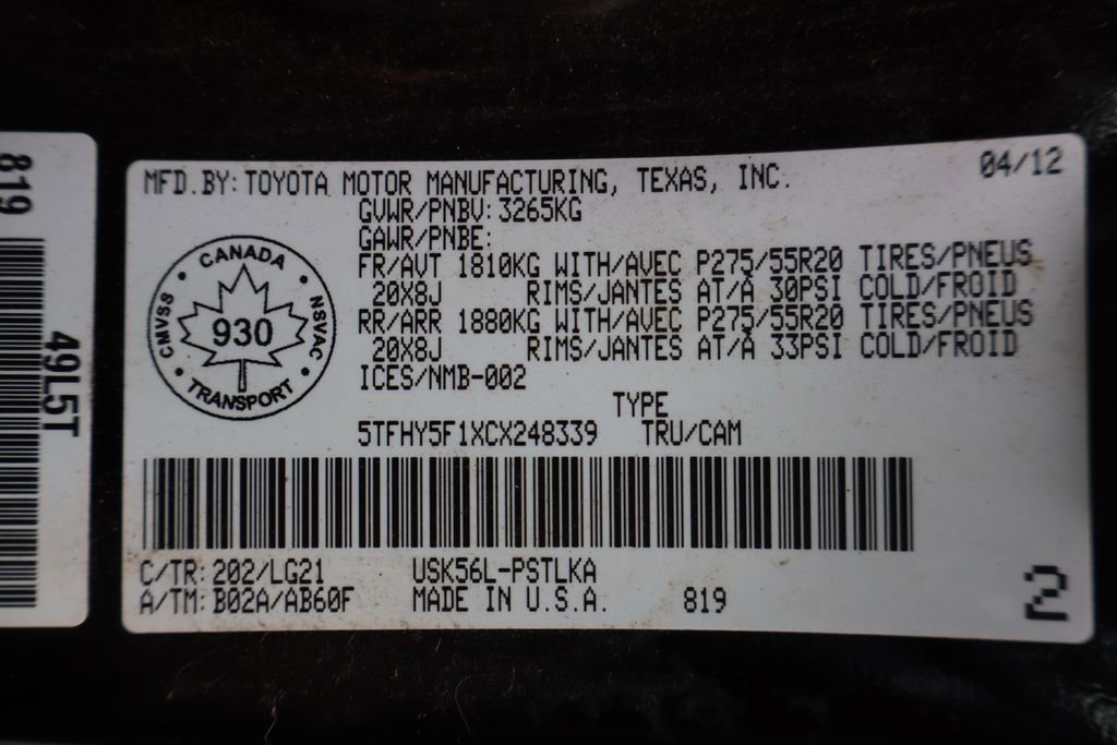 Used 2012 Toyota Tundra Limited image 5