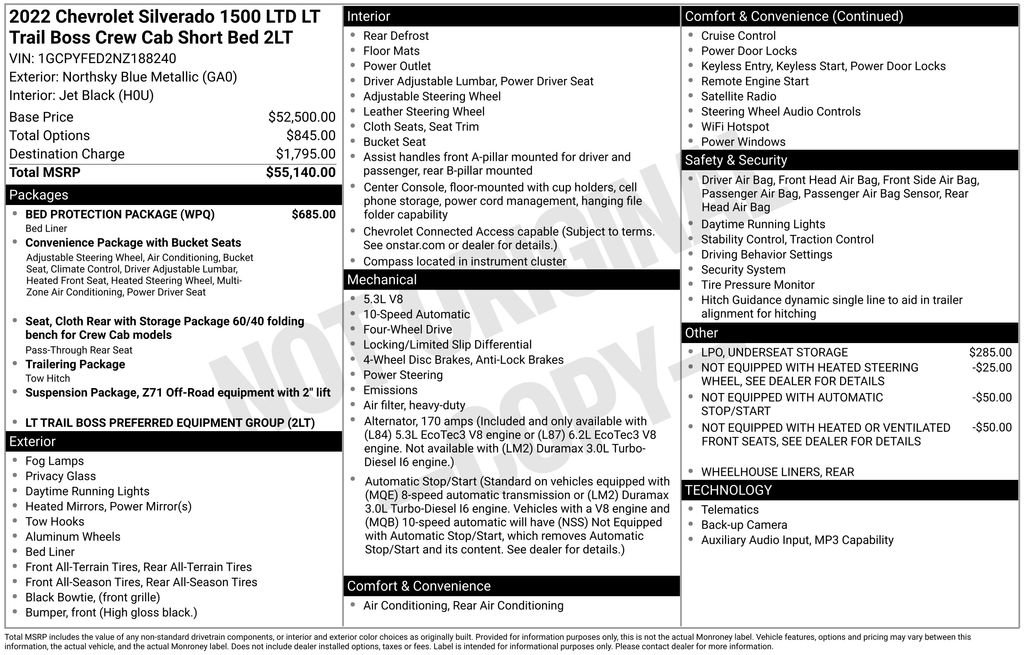 Certified 2022 Chevrolet Silverado 1500 LT Trail Boss w/ Bed Protection Package AWD/4WD image 54