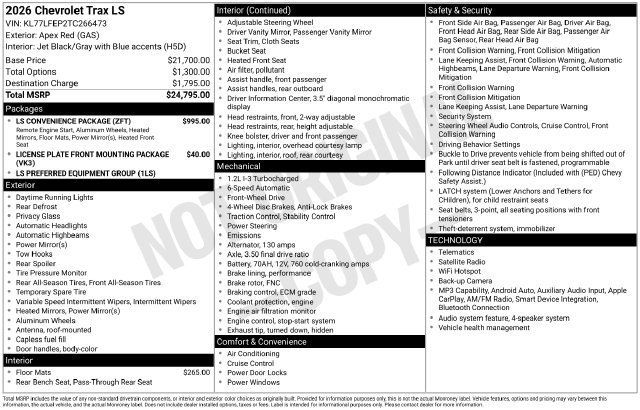 New 2026 Chevrolet Trax LS w/ LS Convenience Package FWD image 30