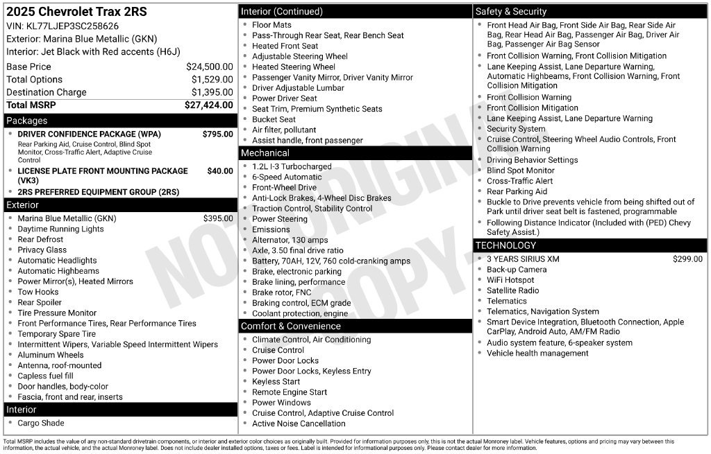 Used 2025 Chevrolet Trax RS w/ Driver Confidence Package FWD image 5