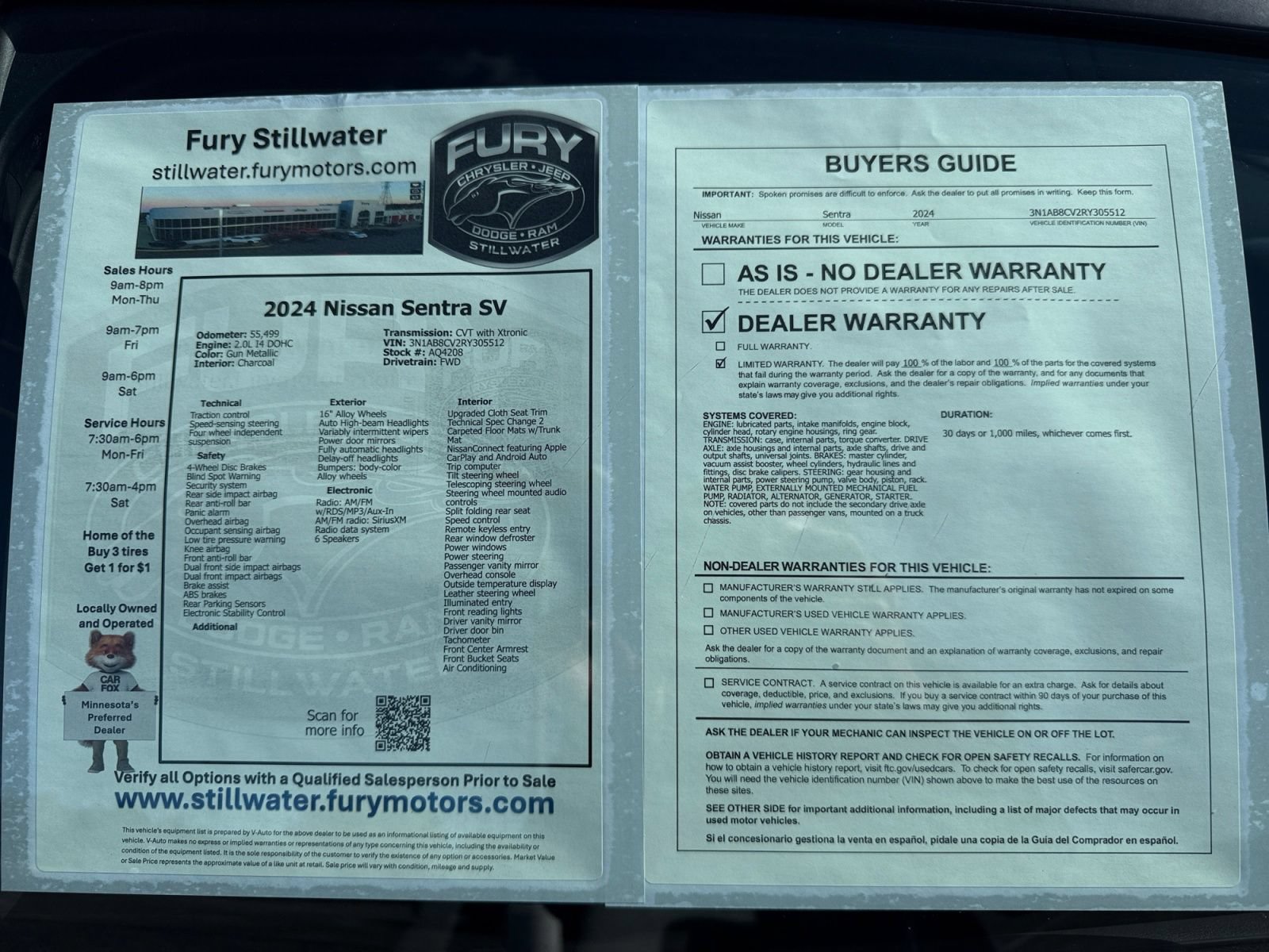 Used 2024 Nissan Sentra SV FWD image 32
