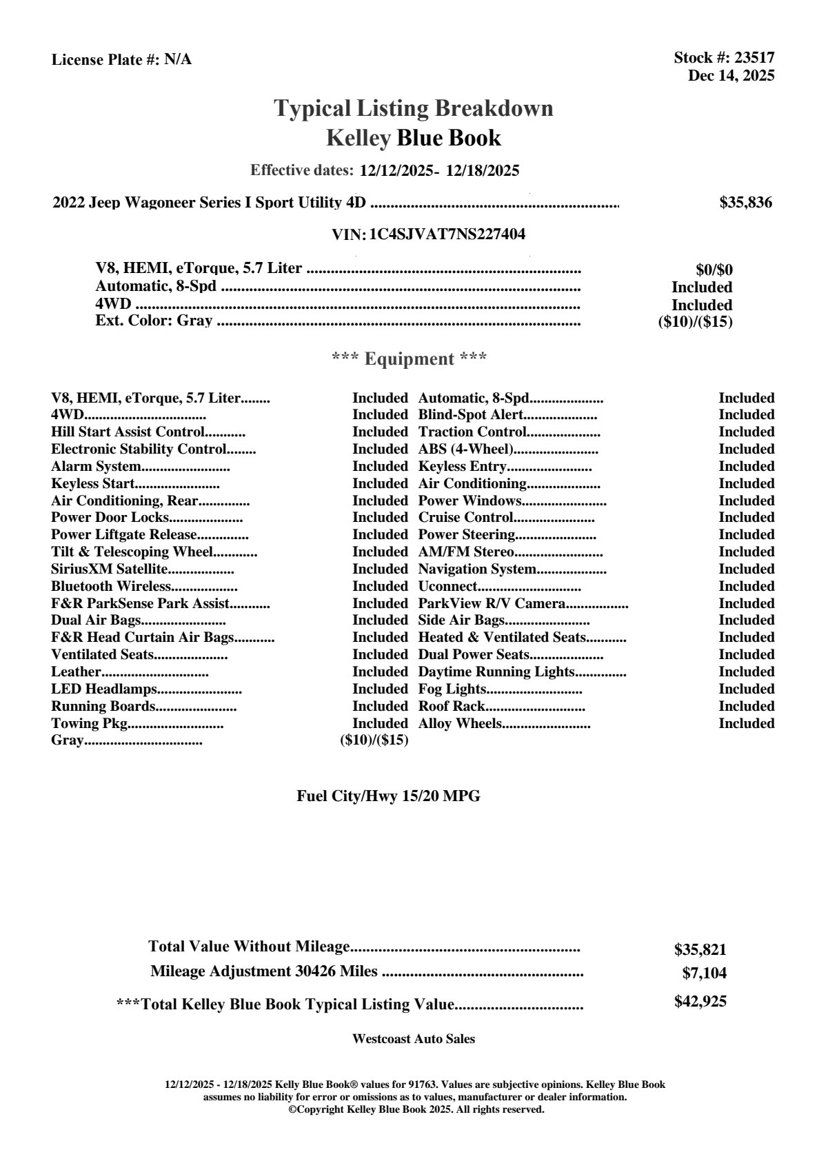 Used 2022 Jeep Wagoneer Series I image 10