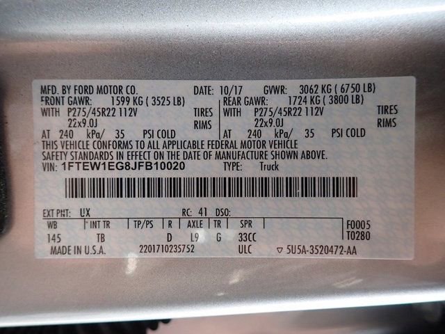 Used 2018 Ford F150 Limited w/ Trailer Tow Package image 14