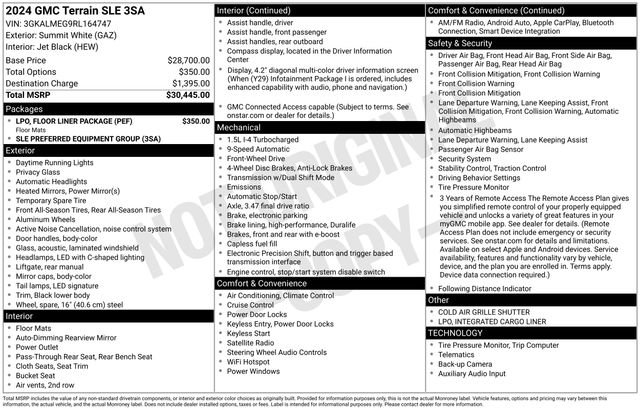 Used 2024 GMC Terrain SLE w/ LPO, Floor Liner Package FWD image 26