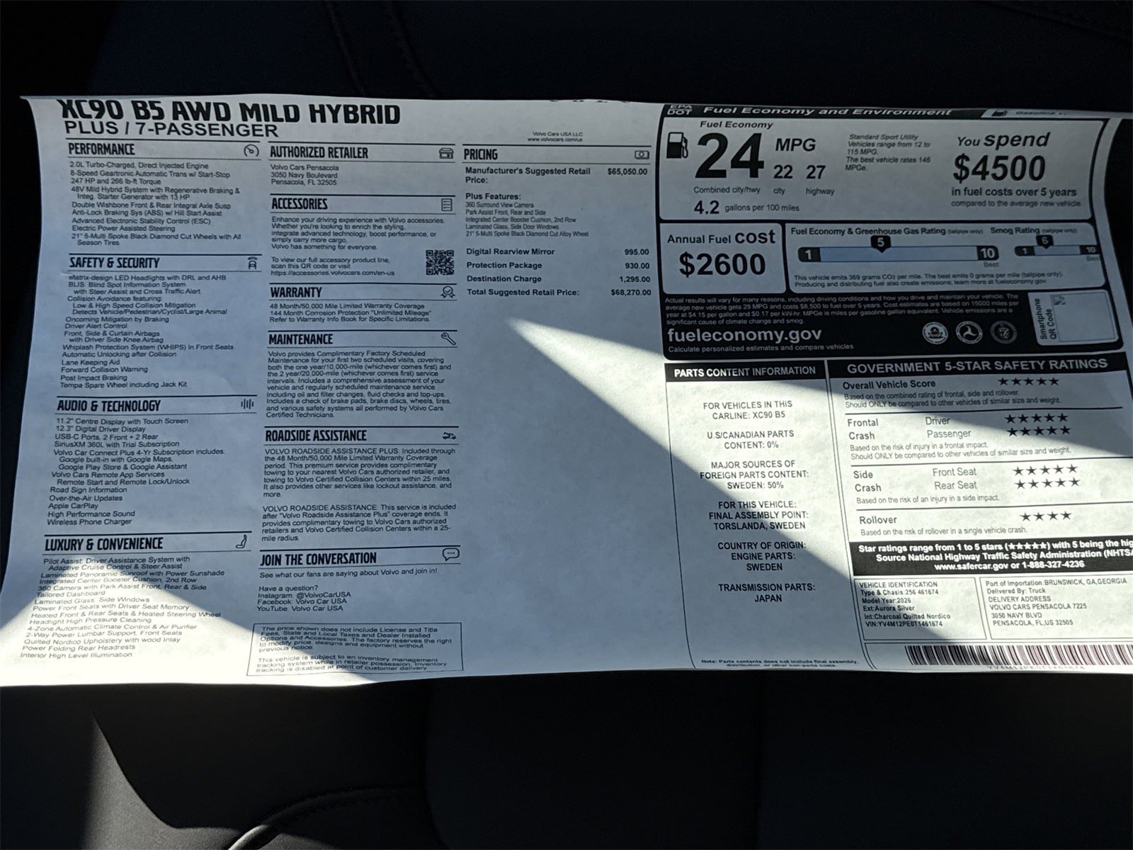 New 2026 Volvo XC90 B5 Plus w/ Protection Package Premier AWD/4WD image 32