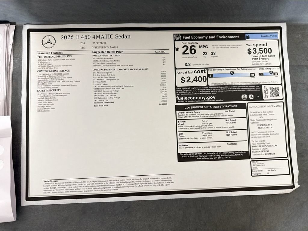New 2026 Mercedes-Benz E 450 4MATIC Sedan image 9
