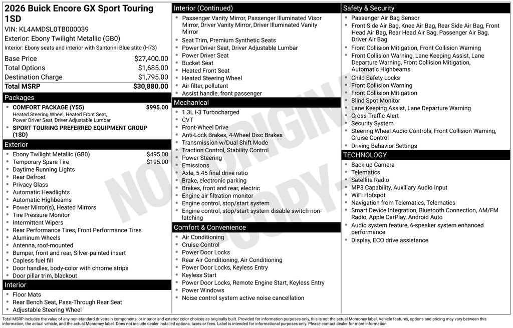 Used 2026 Buick Encore GX Sport Touring w/ Comfort Package FWD image 27
