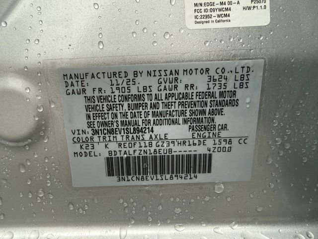 New 2025 Nissan Versa SV w/ Trunk Package image 17