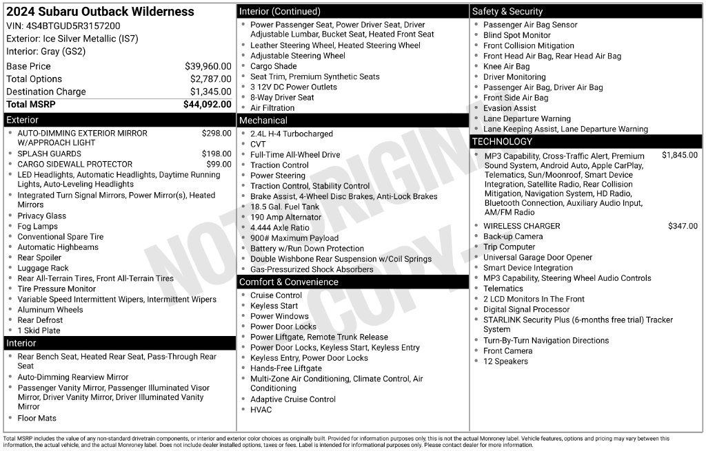 Used 2024 Subaru Outback Wilderness AWD/4WD image 19