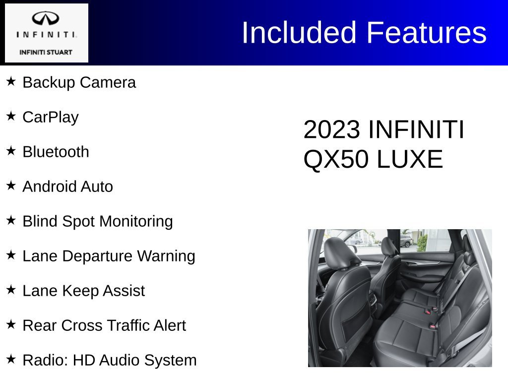 Certified 2023 INFINITI QX50 Luxe FWD image 2