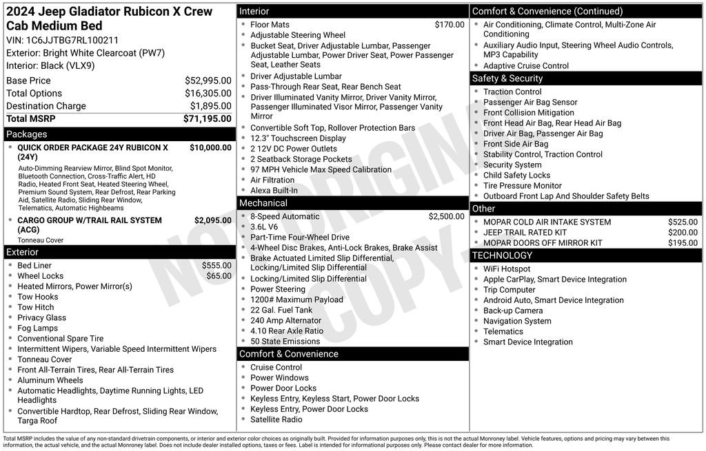 Used 2024 Jeep Gladiator Rubicon AWD/4WD image 2
