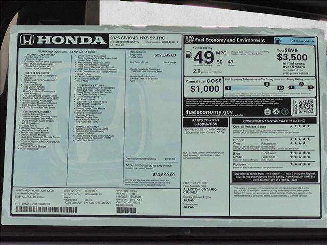New 2026 Honda Civic Sport Touring image 17