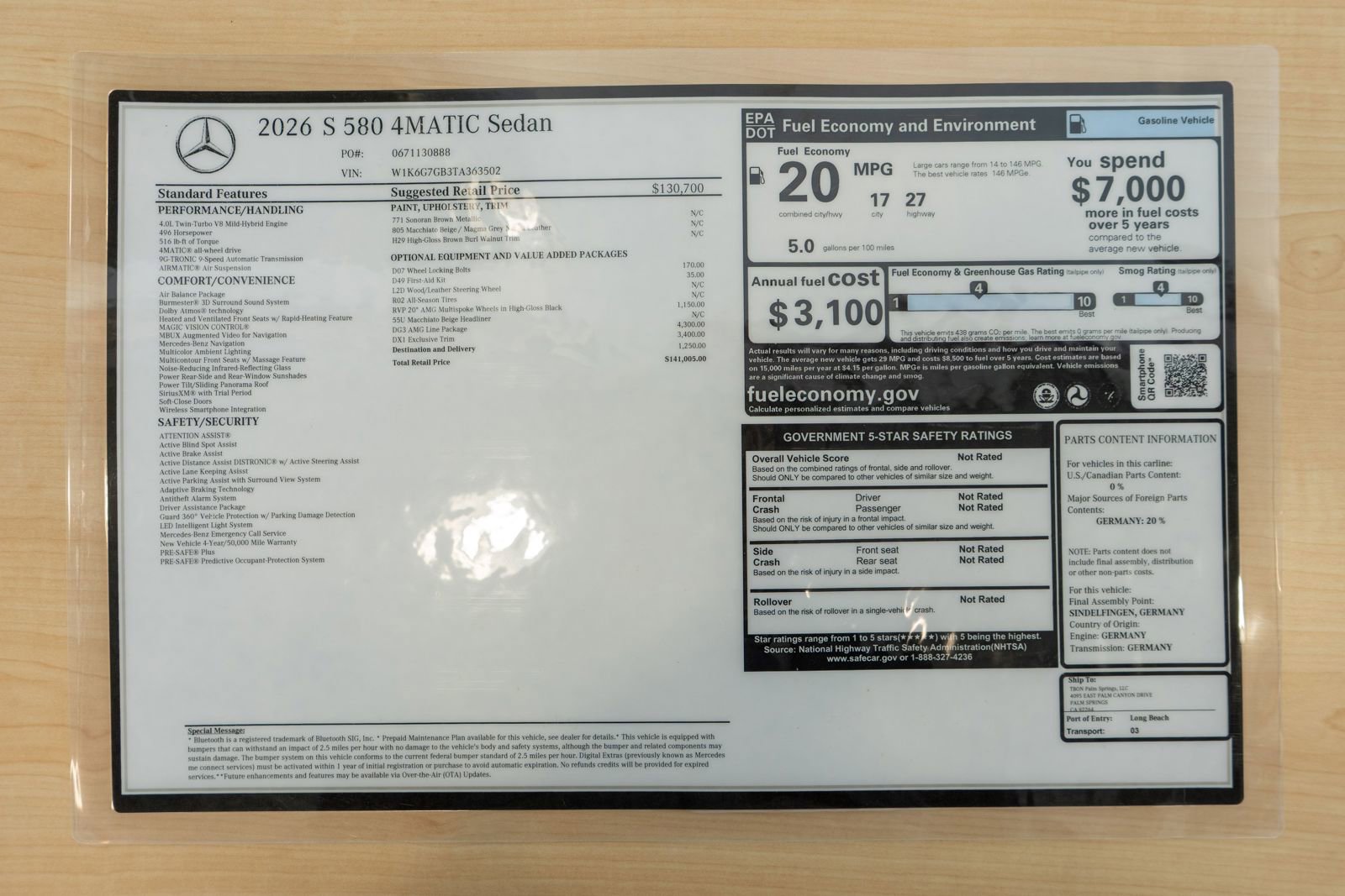 New 2026 Mercedes-Benz S 580 4MATIC Sedan image 36