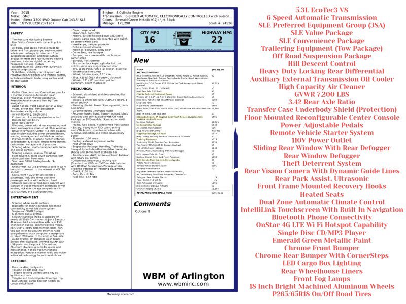 Used 2015 GMC Sierra 1500 SLE w/ SLE Value Package image 2