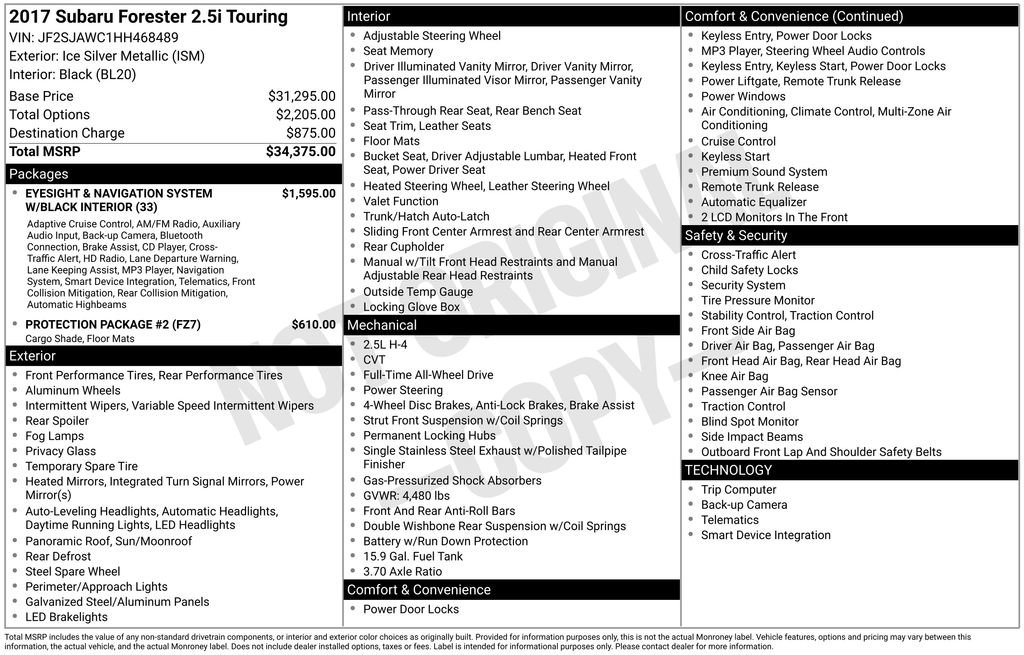 Used 2017 Subaru Forester 2.5i Touring image 34