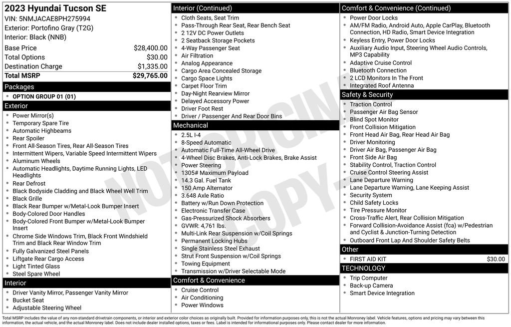 Certified 2023 Hyundai Tucson SE AWD/4WD image 25