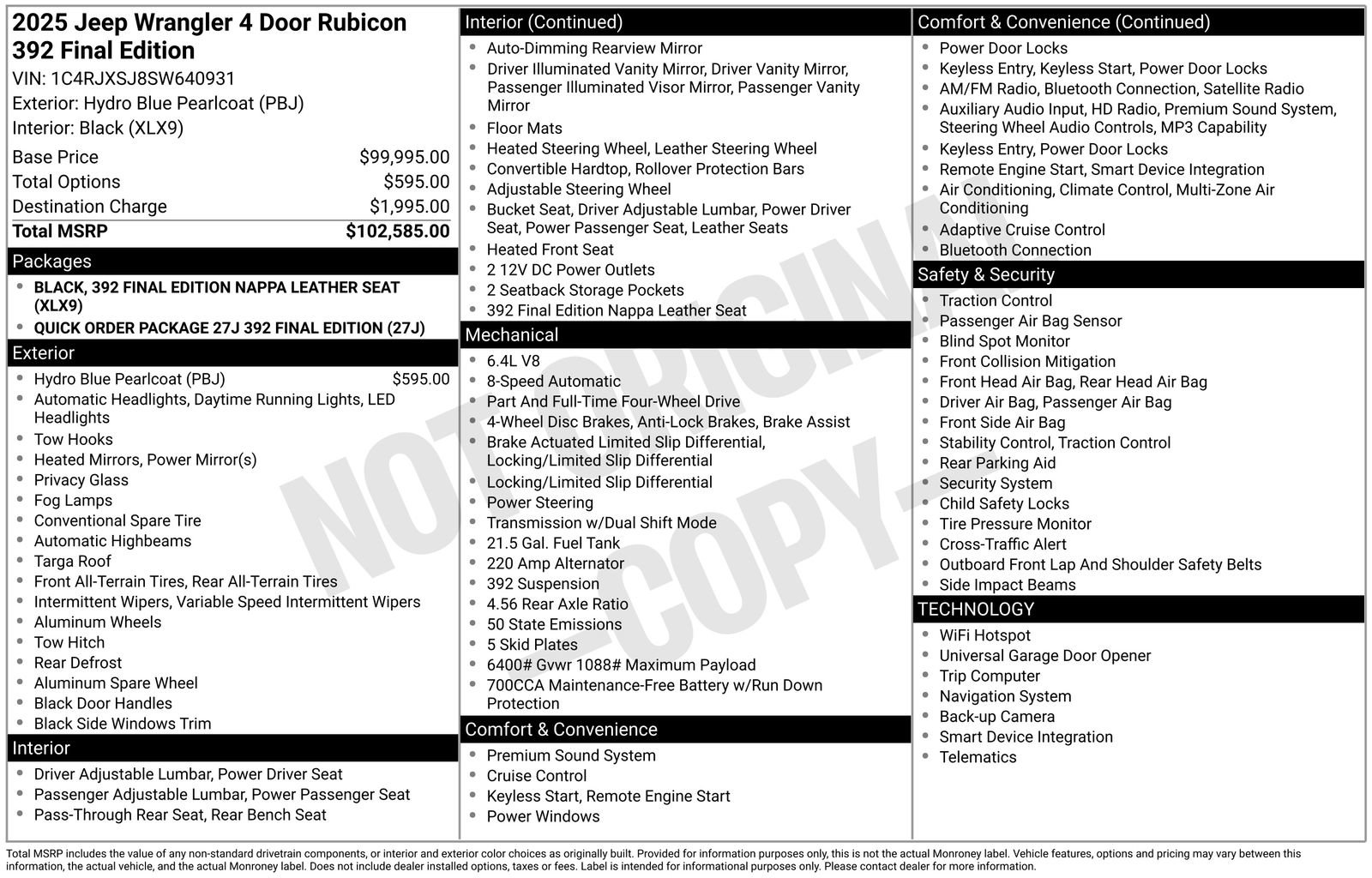 New 2025 Jeep Wrangler Unlimited Rubicon 392 image 36