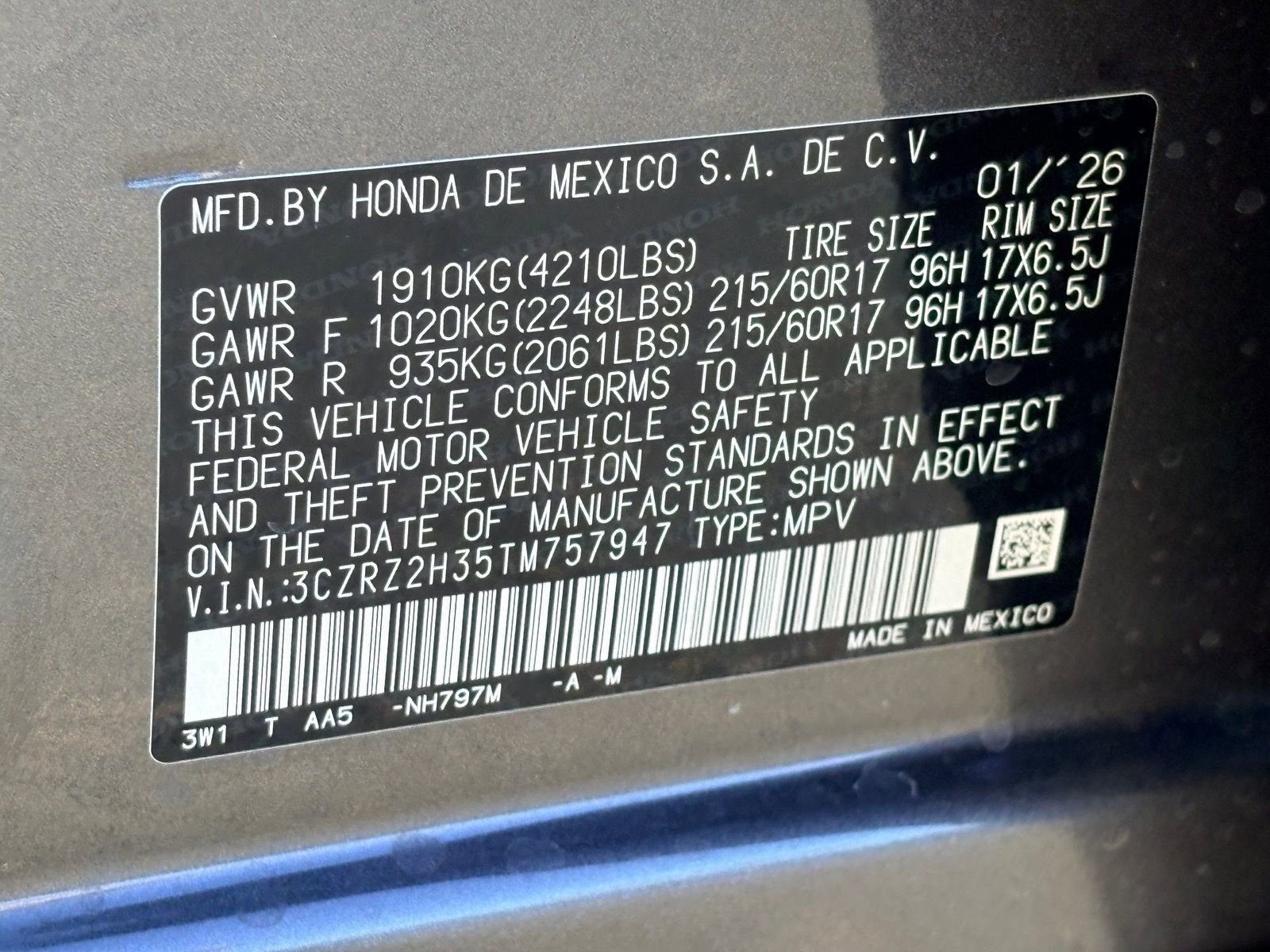 New 2026 Honda HR-V LX image 23