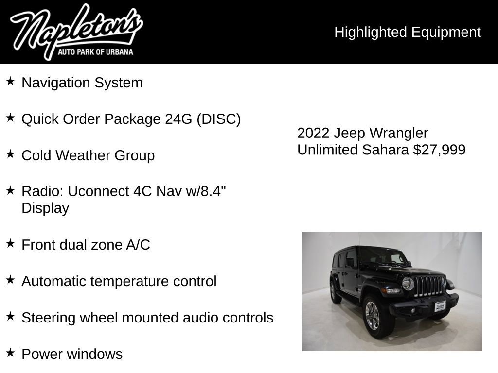 Used 2022 Jeep Wrangler Unlimited Sahara w/ Cold Weather Group image 15