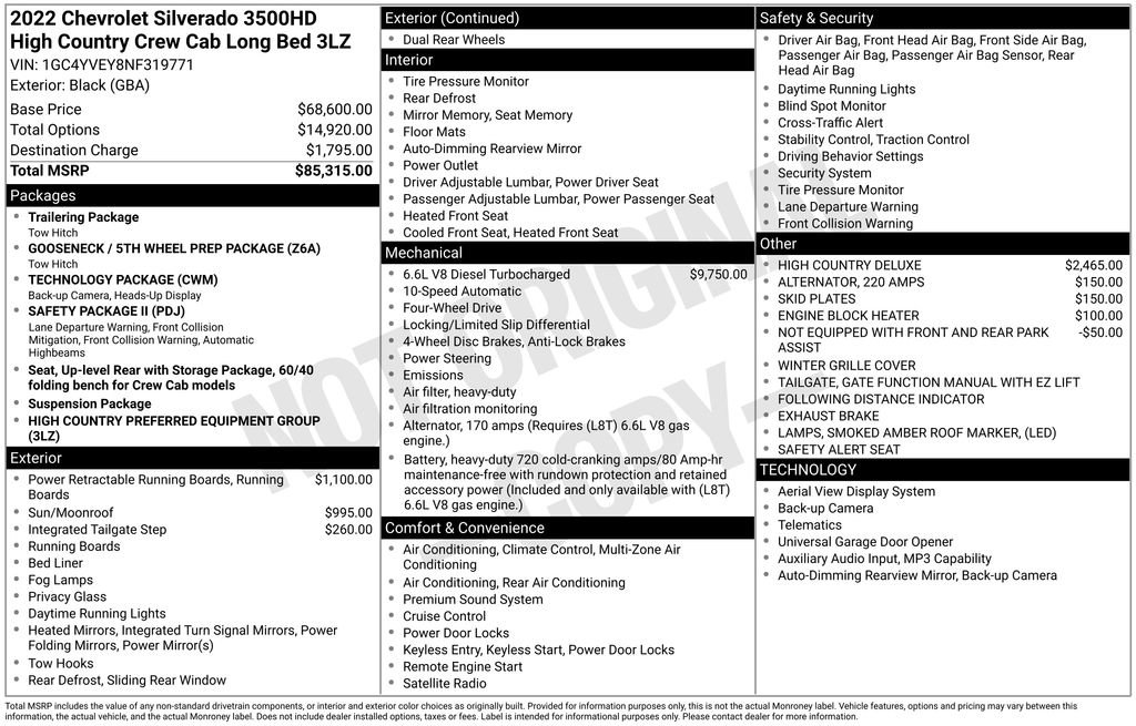 Used 2022 Chevrolet Silverado 3500 High Country AWD/4WD image 30
