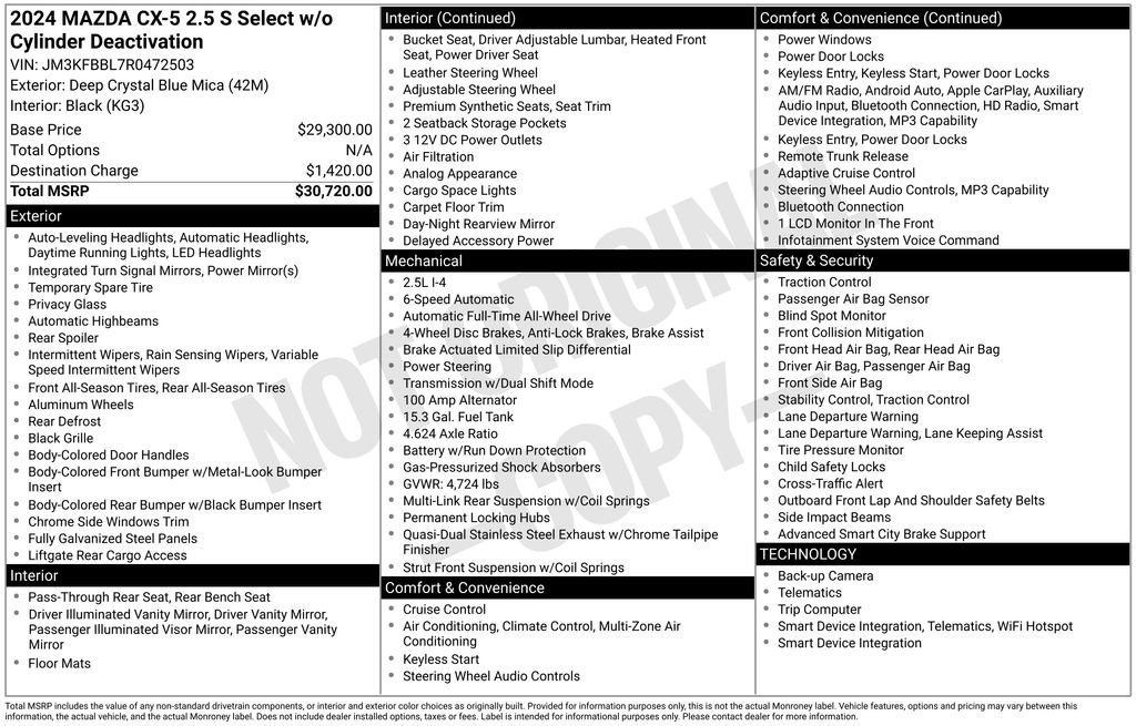 Used 2024 MAZDA CX-5 AWD 2.5 S w/ Select Package image 34